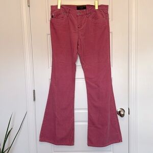 Juicy Couture Pink Vintage Corduroy Wide Leg Flare Jeans Barbiecore Y2K
